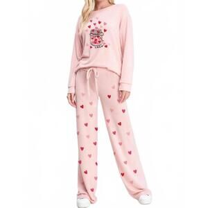 NEW PHIL LOVE heart bottle loungewear set in pink